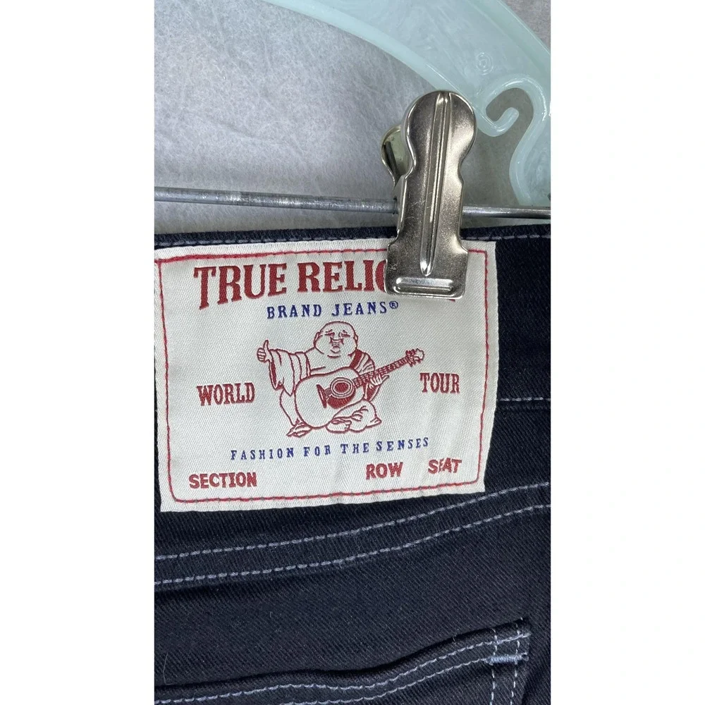 True Religion Ricky Jeans Mens 34x32 Black Rinse Relaxed Straight‎ Denim Pants